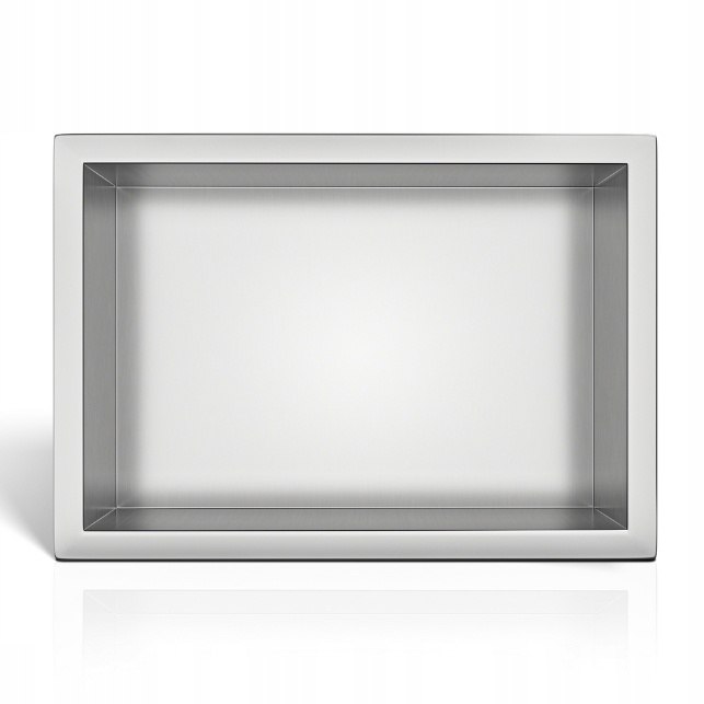 BALNEO WALL-BOX GEEN RIM Witte Muur Nis Douche Roestvrij Staal 30x30x7cm Douche Nis L 983884